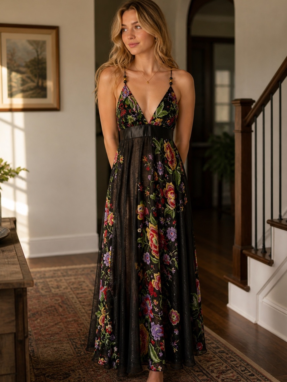 🌸 Tricia Fix Boho Bloom Maxi Gown – Preloved Charm, 🌸 Size Large - Picture 13 of 16